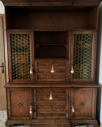 Mobile libreria vintage ‘80 noce massiccio