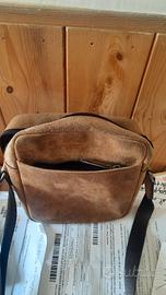 Borsello vera pelle scamosciata