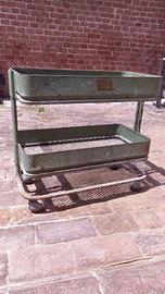 Carrello due ripiani industrial in ferro attrezzi