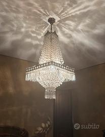 Lampadario vintage a sospensione con cristalli
