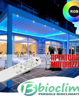 Pergola bioclimatica 8x4m lamelle motorizzata LED