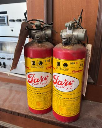 Coppia Estintori Vintage Faro Knock Out Anni '70