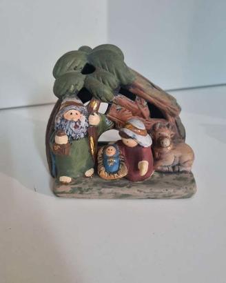 Presepe Capanna 13cm Stile THUN - Natività con Pal