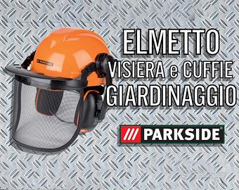 Casco Elmetto Parkside con visiera e cuffie  Nuovo