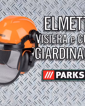 Casco Elmetto Parkside con visiera e cuffie  Nuovo