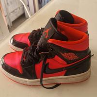 NIKE AIR JORDAN 1 MID HOT PUNCH BLACK