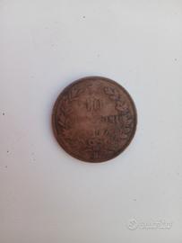 moneta antica Vittorio Emanuele ll  10 centesimi 