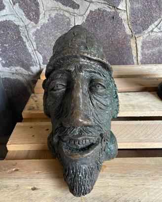 Scultura artistica testa maschile vintage