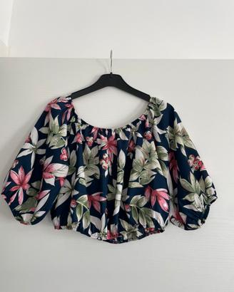 Bluse floreale blu, taglia s, marca artigli