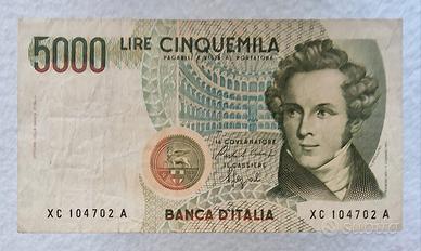 Banconota 5000 Lire “Bellini” serie sostitutiva