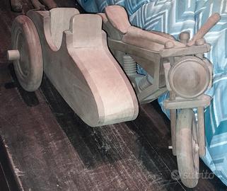 Motoguzzi sidecar modellino in legno 