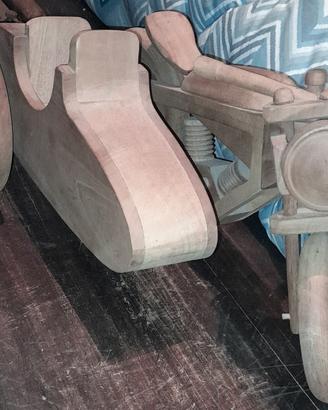 Motoguzzi sidecar modellino in legno 