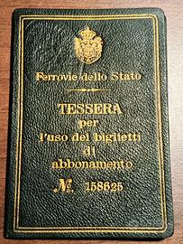 TESSERA FERROVIE DEL REGNO D'ITALIA 