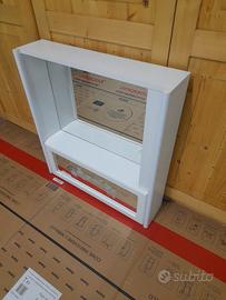 Specchiera bianca per bagno 72 cm x 78 cm.