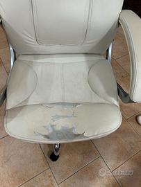 Sedia da Ufficio in Ecopelle Bianca – Regolabile