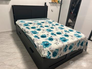 IKEA BRIMNES + Materasso + Testiera Contenitore