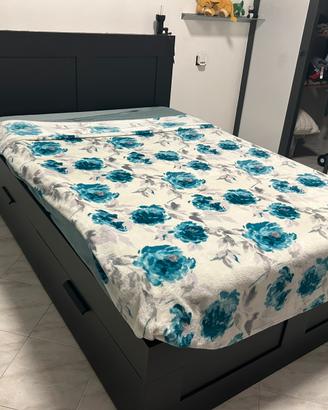 IKEA BRIMNES + Materasso + Testiera Contenitore