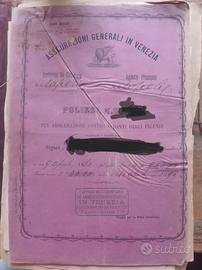 polizza assicurazione del 1880