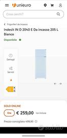 Frigo indesit da incasso