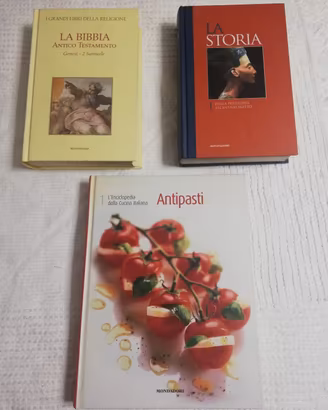 Set 3 Libri Mondadori Storia Religione  Cucina 