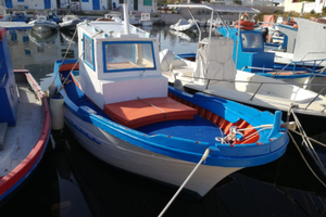 Barca legno, resinata, motore entrobordo