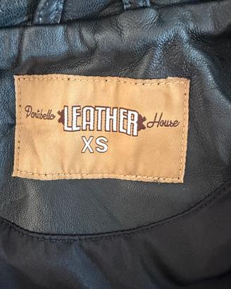 Giacca stile biker in vera pelle "Portobello Leath
