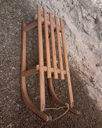 slittino in legno anni '70