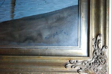 Grande dipinto olio su tela Mario Galanti (Marina)