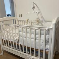 Lettino + materasso + cassettiera