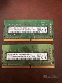 Ram Ddr4 2 banchi da 8 gb . Totale 16Gb sodimm