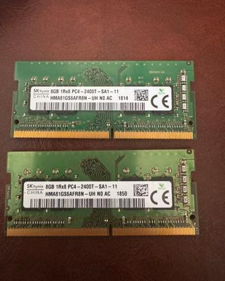 Ram Ddr4 2 banchi da 8 gb . Totale 16Gb sodimm