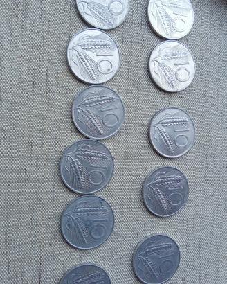 10 lire del1984/1969/1972/1983/1966//1952//1979/19