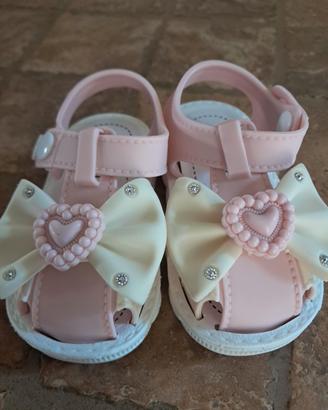 Sandali rosa bimba n.19 con fiocco