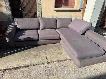 Divano angolare con chaise longue sfoderabile