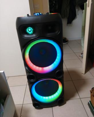 casa amplificata karaoke con 2 microfoni 