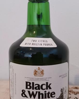 Whisky Black & White da 2 litri Vintage Anni '70 