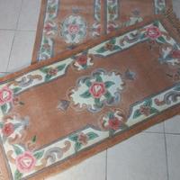 Tris di tappeti -vintage parure schendiletto lana.