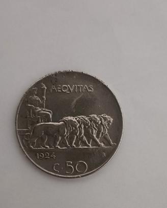moneta antica 50 Centesimi bordo liscio (RRR)