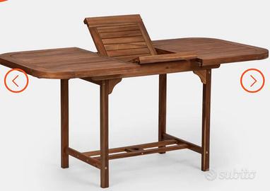 Tavolo giardino legno con 4 sedie pieghevoli