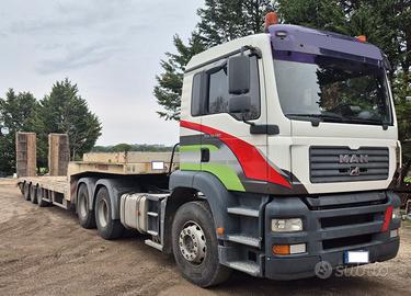 Trattore Man mezzo d'opera + carrellone de Angelis