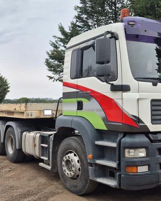 Trattore Man mezzo d'opera + carrellone de Angelis