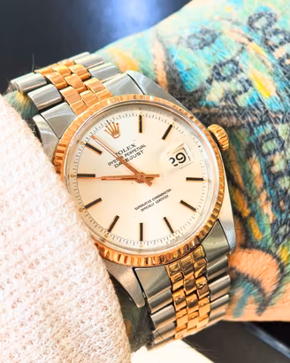 Rolex datejust 1601 acc/oro rosa 1973 ok permute ⭐