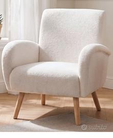 Poltrona Bouclè Bianco Teddy