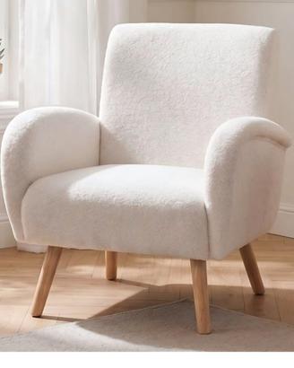 Poltrona Bouclè Bianco Teddy