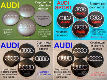 AUDI COPRI MOZZI 5,6 cm 6 cm 6,5 cm ALLUMINIO ADES