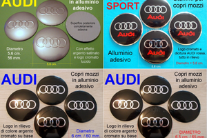 AUDI COPRI MOZZI 5,6 cm 6 cm 6,5 cm ALLUMINIO ADES