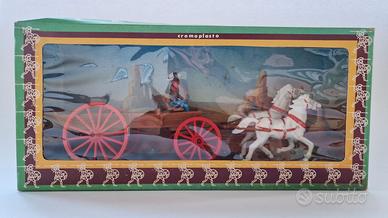 Soldatini Landi Diligenza con due Cavalli bianchi 