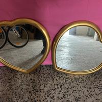Coppia di specchi vintage dorati – forme originali
