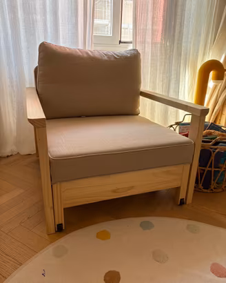 IKEA TORNSBORG poltrona letto beige/pino