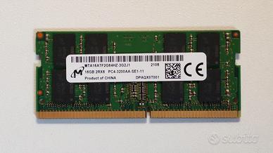 16 GB RAM MICRON DDR4 PC4-3200AA SODIMM